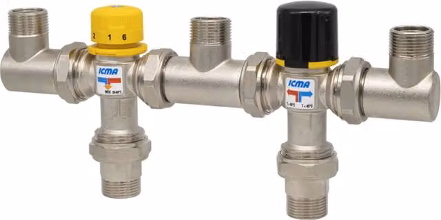 Kit per Integrazione Solare Termico ICM con Deviatore Tarato a 45 °C, Femmina 3/4, Colore Argento