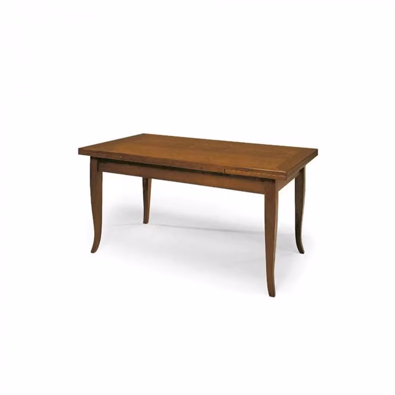 Tavolo rettangolare allungabile in legno classico noce marrone Mobili 2G L: 100 cm, P: 70 cm
