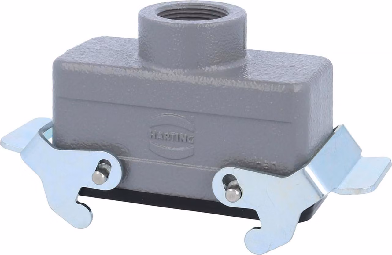 HARTING Han 16B Alloggiamento connettore basso, 1xM32 uscita cavo diritta, con 2 staffe trasversali Vite M32 Area di serraggio