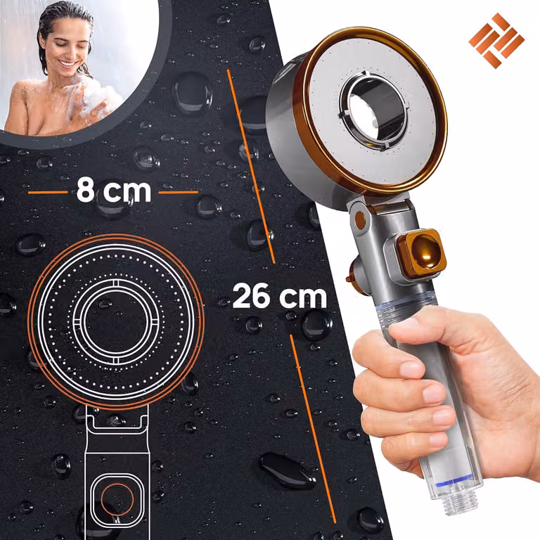 Soffione doccia con filtro e modalità booster - acqua pulita - 1 pezzo - plastica