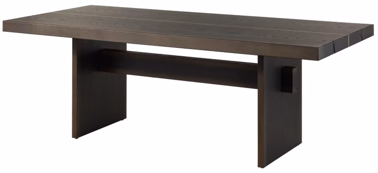 MASSIVMOEBEL24 | Tavolo da pranzo in legno di quercia 213x100x76  laccato marrone scuro BEAMS #80