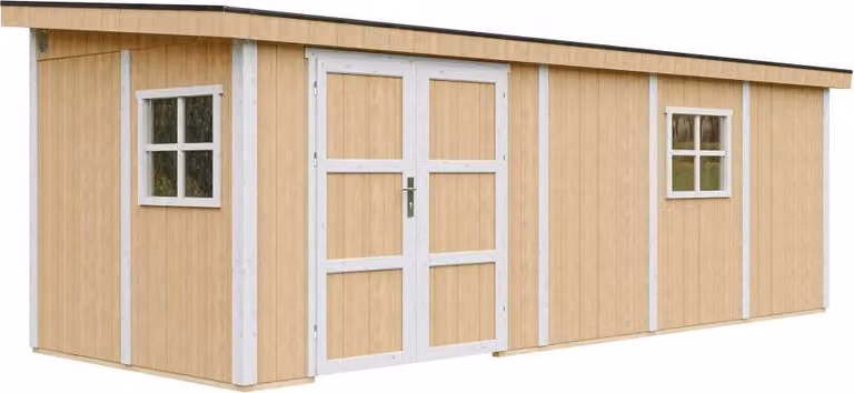 Casetta da giardino di 14,3 m² - H231x248x648 cm - Senza pavimento e parete laterale - Timbela M941B-HARVEST HONEY