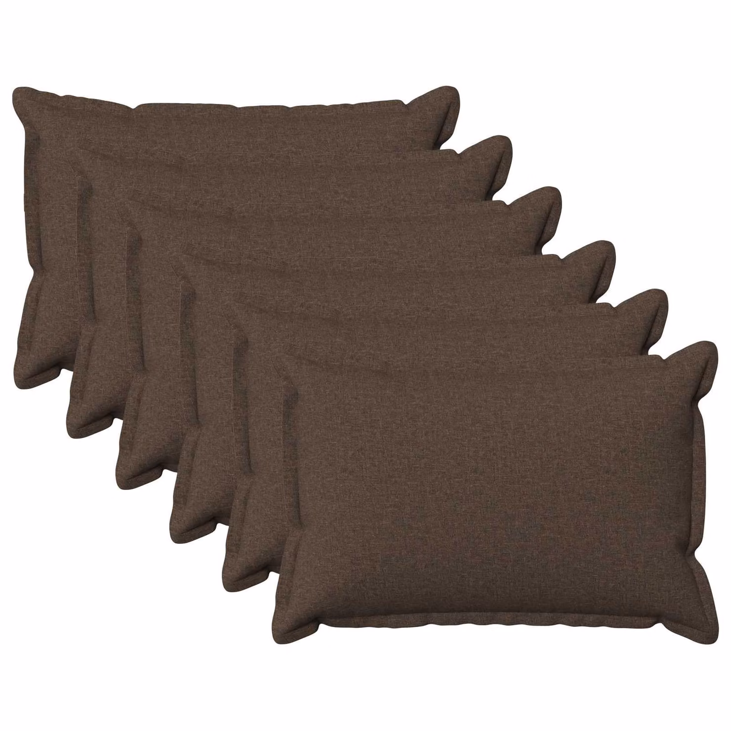 Set di 6 cuscini vidaXL HOUTEN in lino color tortora con fodera lavabile e rimovibile L 60 cm x P 40 cm x H 40 cm