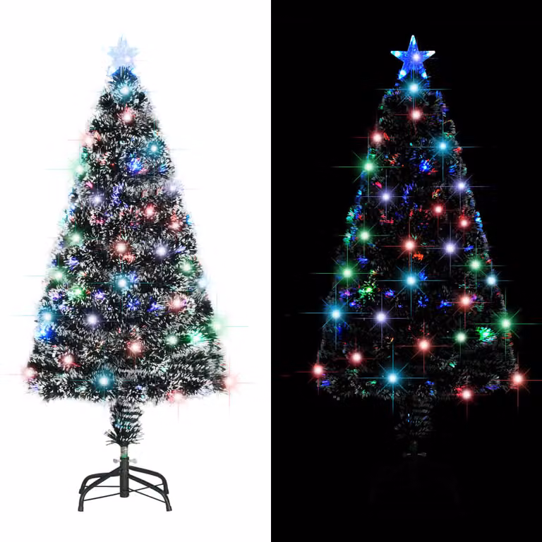 The Living Store Albero di Natale artificiale con supporto/LED 120 cm in fibra ottica