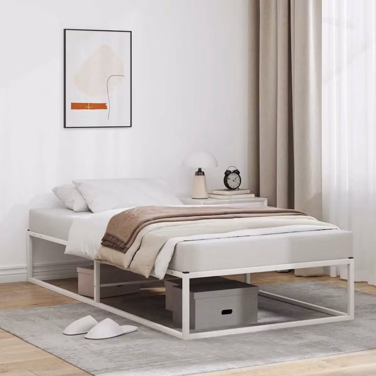 Giroletto vidaXL in metallo bianco senza materasso L/P/H: 200 x 90 x 32,5 cm