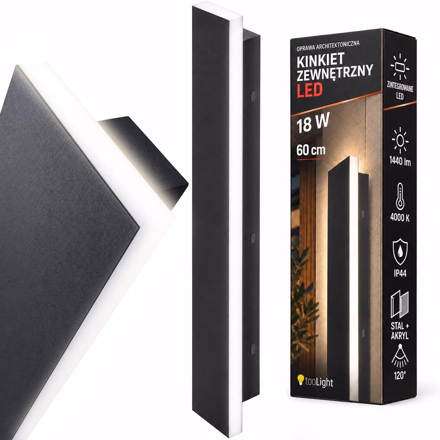 Lampada Da Facciata Toolight Jnh035-G 60 Black
