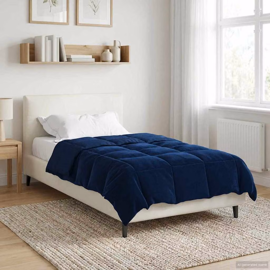 vidaXL Piumone Invernale in Microfibra Traspirabile e Reversibile, Blu, L/P: 155 x 200 cm