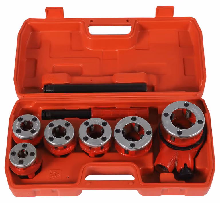 Set di utensili per filettare tubi, struttura robusta, compatibilità versatile, rosso