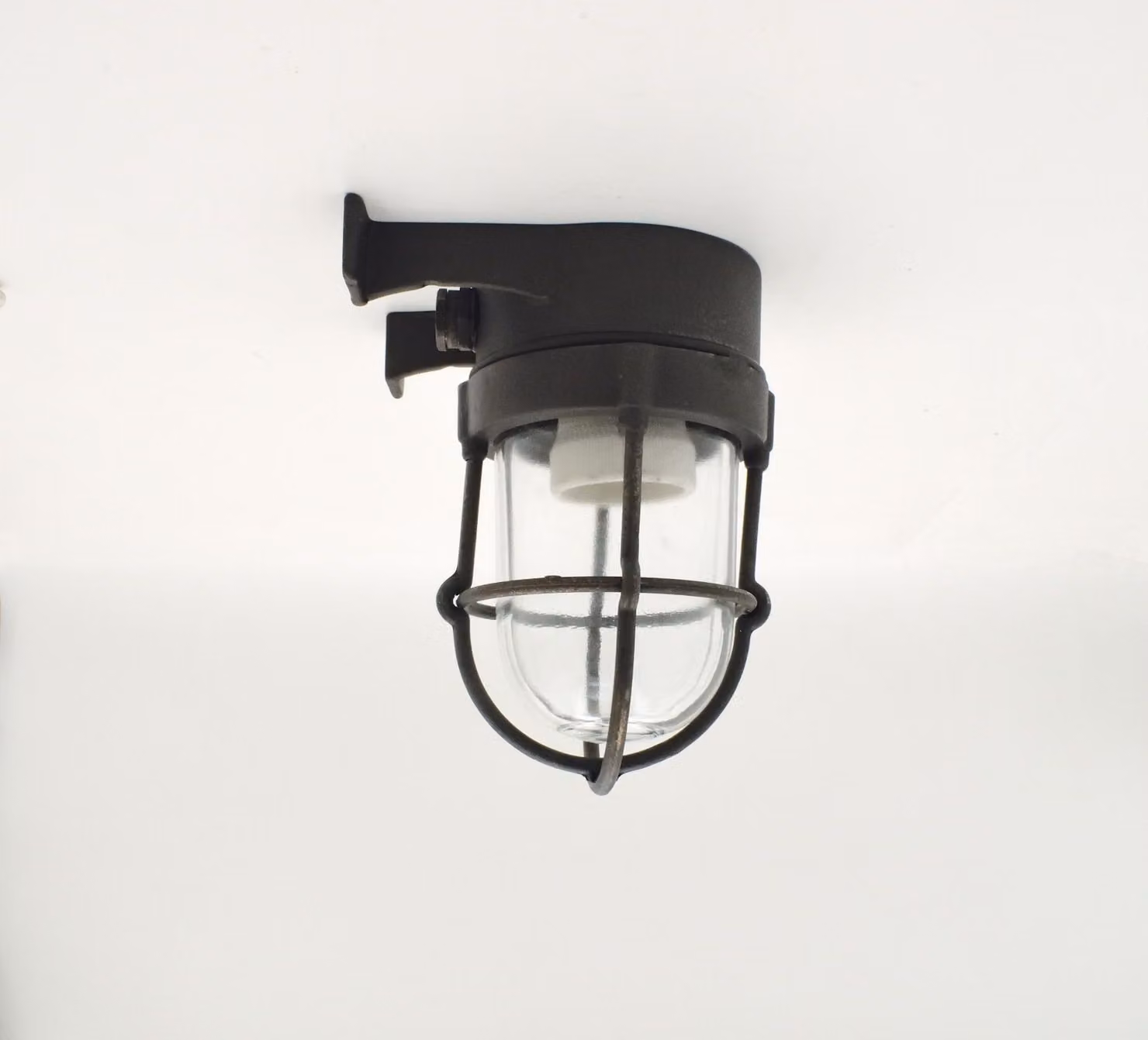 Lampada da parete per esterni in ottone vetro E27 IP64 H: 16,5 cm nero antico nautico