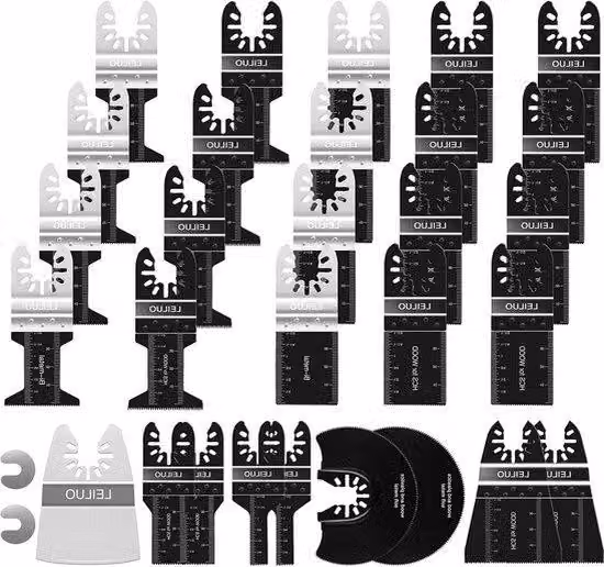 Lame oscillanti in set da 31 pezzi per legno, metallo e plastica, colore nero