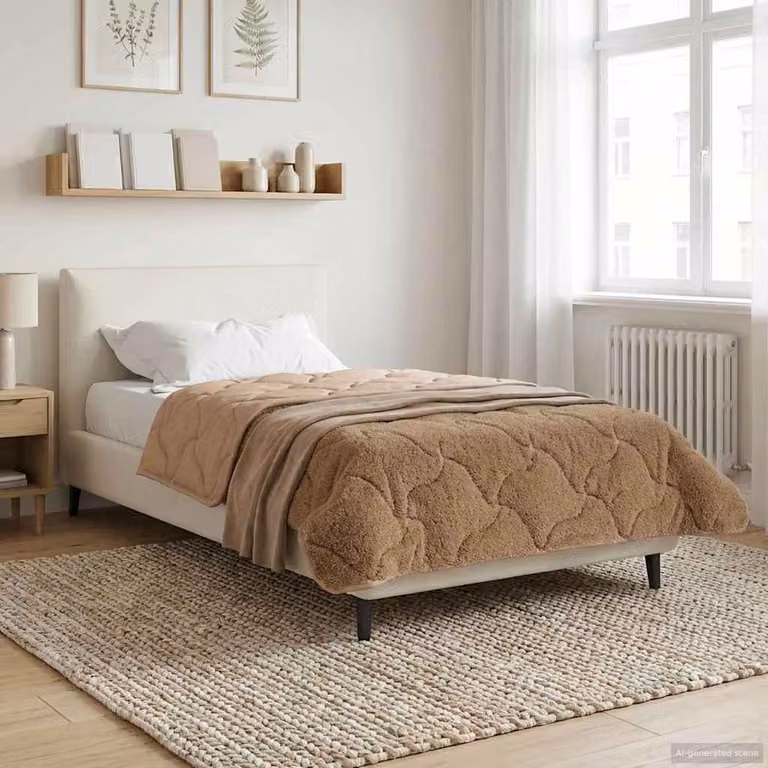 Piumone invernale reversibile in microfibra traspirante vidaXL, L/P: 155 x 220 cm, beige o grigio