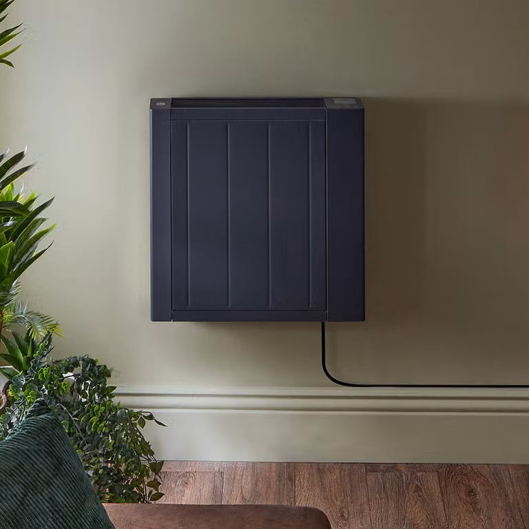 Radiatore Elettrico ad Inerzia con Nucleo in Ceramica Cablato - Antracite - 1000W - 486mm x 495mm - Lex - ECOSO by Hudson Reed