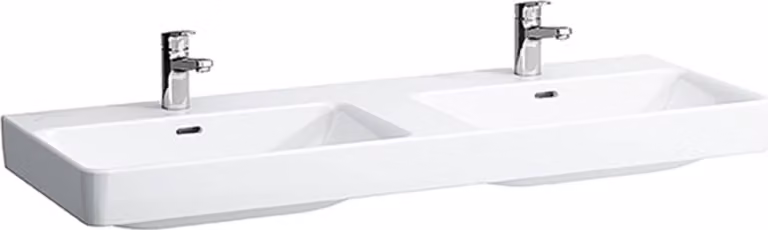 LAUFEN PRO S lavabo double, 1 trou pour robinet, avec trop-plein, 1300x460mm, H8149680001041, H8149680001041