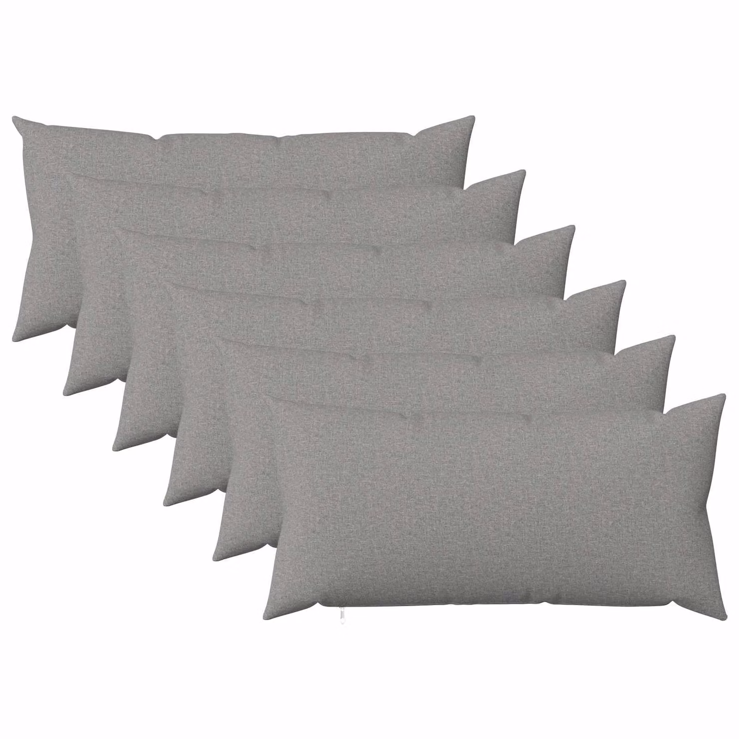 Set di 6 federe vidaXL HEERLEN in tessuto grigio nuvola, L 80 cm x P 40 cm