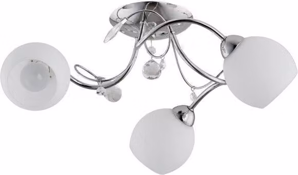 Lampada da soffitto moderna con 3 paralumi rotondi in vetro LIVIA 3xE14 10W ALF21523 Alfa