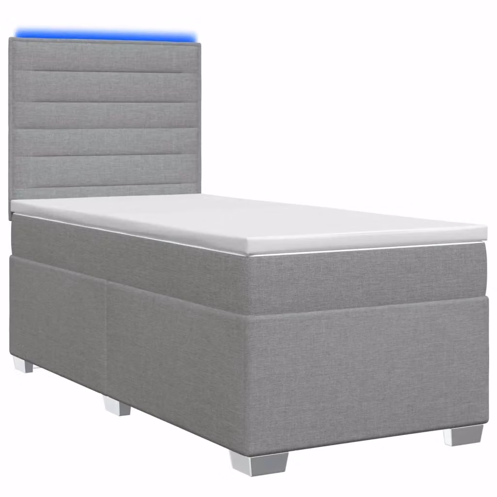 Letto box spring con materasso vidaXL in tessuto grigio, con base a sollevamento, illuminazione sottostante e porta USB, L/P: 100 x 200 cm – 2