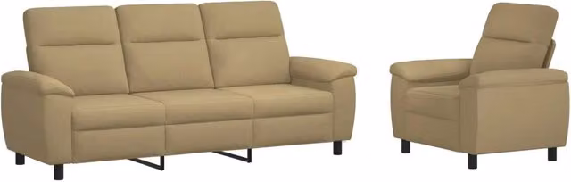 Set di 2 divani moderni vidaXL in tessuto beige e marrone con struttura in metallo per il tuo soggiorno