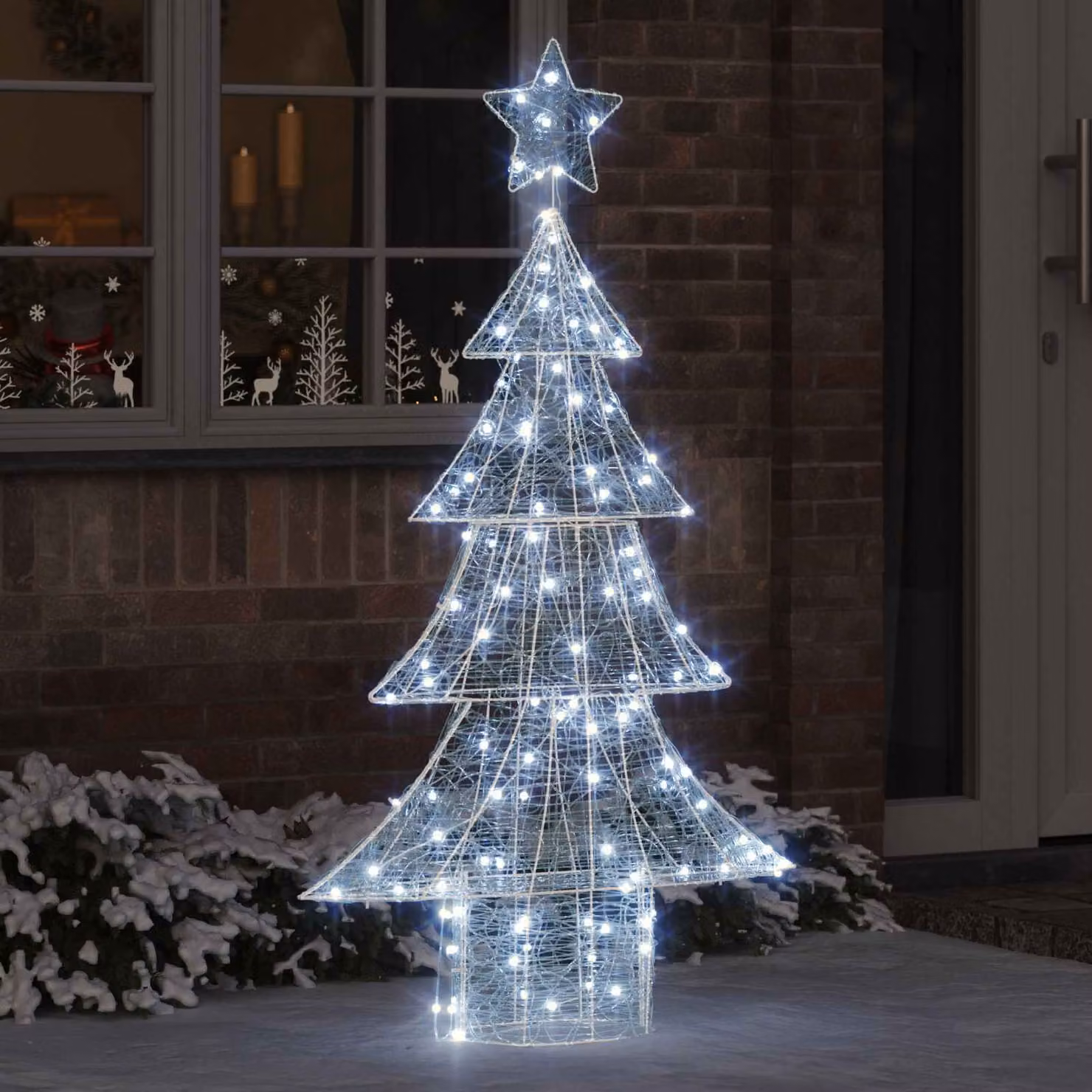 Albero di Natale moderno vidaXL con 160 LED bianco freddo, altezza 150 cm, in acrilico