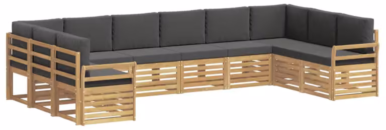 Set di divani da esterno, 10 pezzi, bianco e antracite