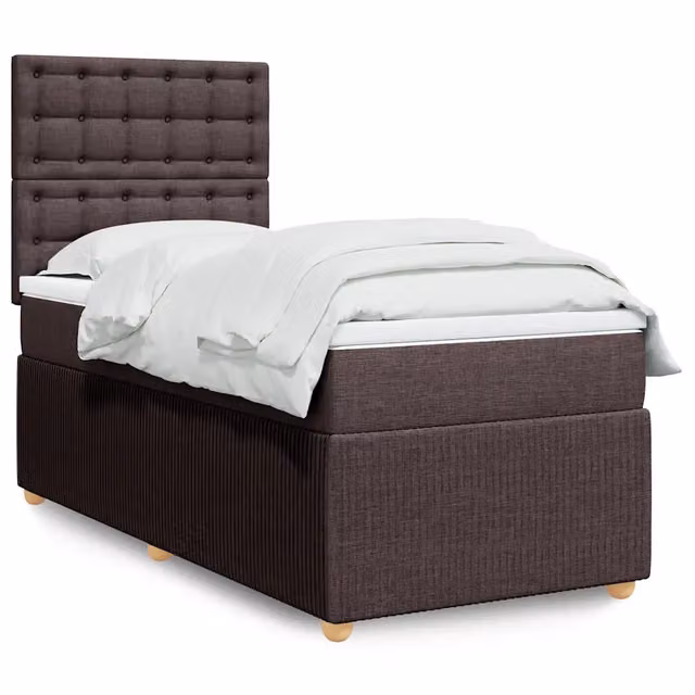 Letto con Giroletto a Molle e Materasso vidaXL, Marrone e Bianco, L 80 cm x P 200 cm