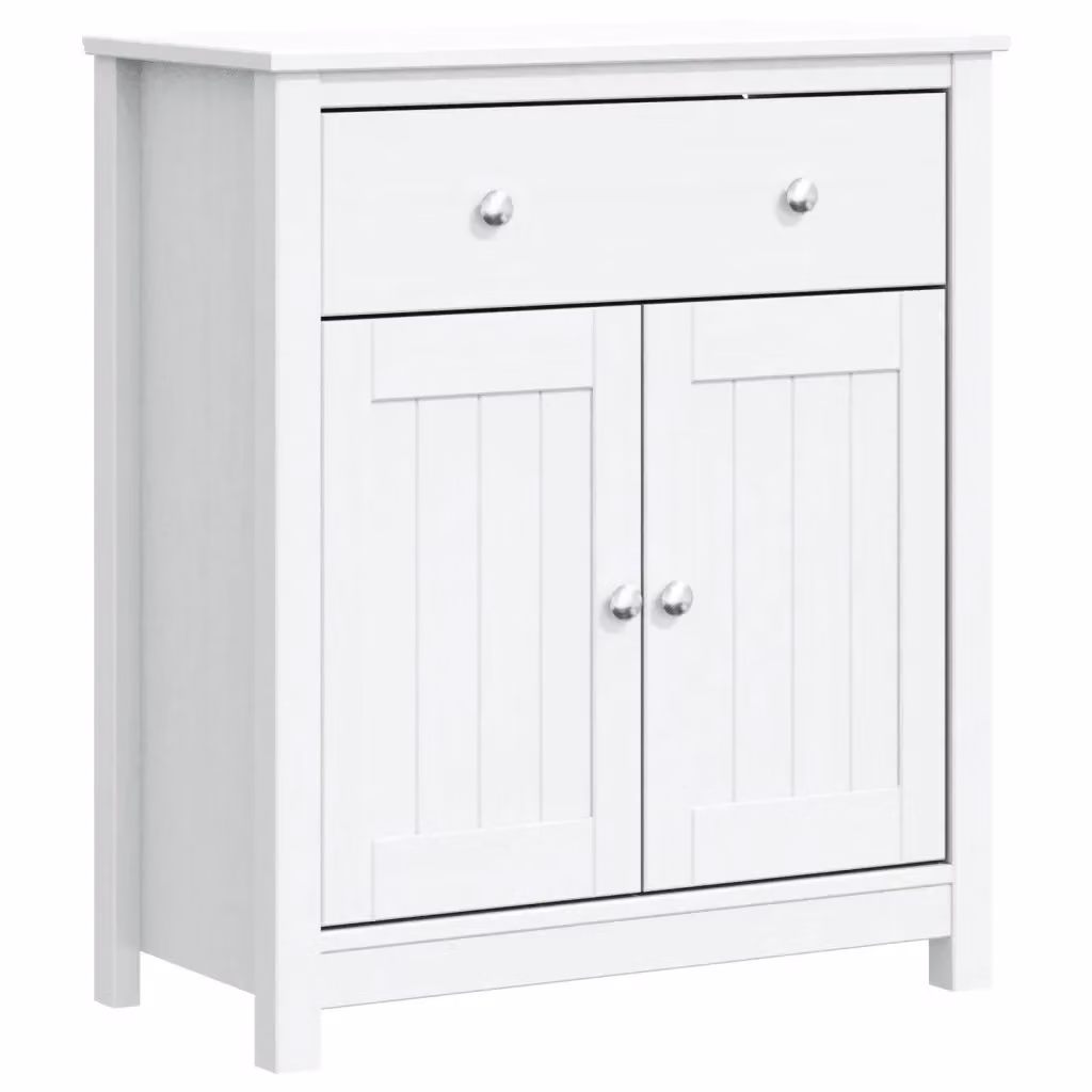 Mobile da bagno sospeso vidaXL in legno di pino bianco stile rustico L: 69,5 cm, P: 34 cm, H: 80 cm – 2