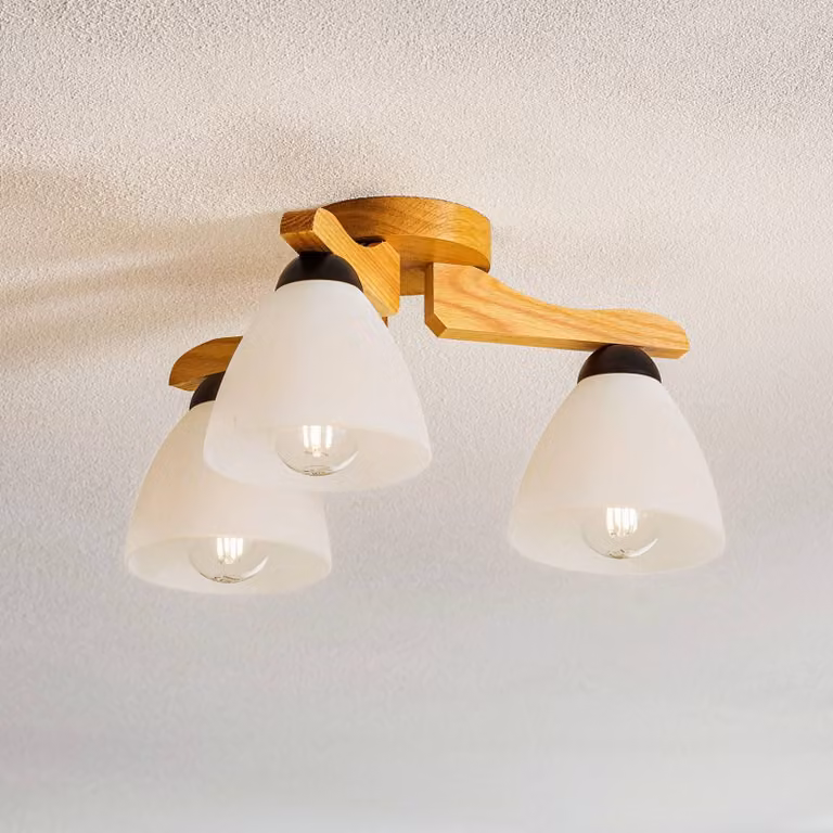 Plafoniera soffitto Haro Lamkur, dimmerabile, Legno chiaro, Soggiorno / Sala da pranzo, Legno, Moderno, Plafoniera