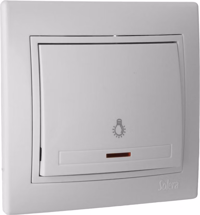 solera 42910 PULSADOR LUZ Luminoso 10A 250V ERP04ILU S.Europa, 50 W, 250 V, Neutro