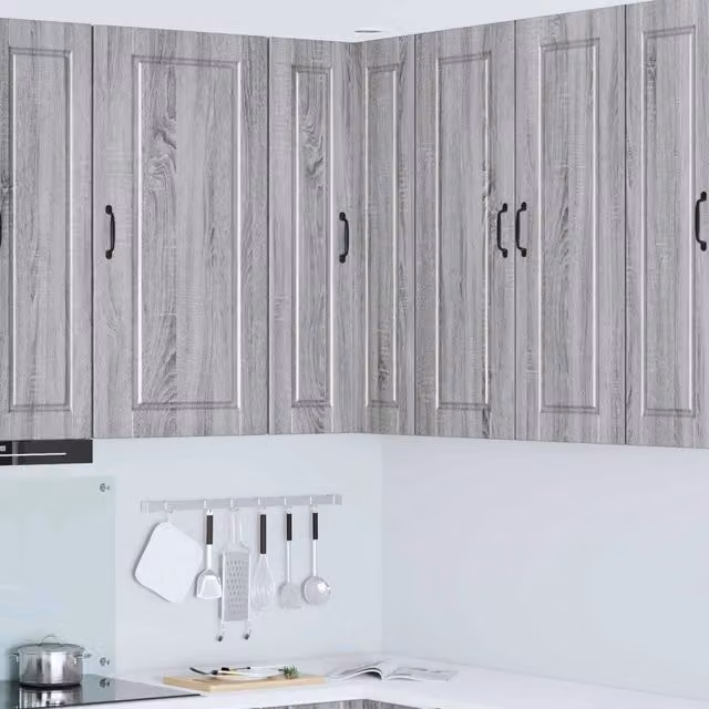 Mobile da cucina a parete vidaXL Grigio con ripiani interni e ante a battente L/P/H: 57 x 57 x 100 cm