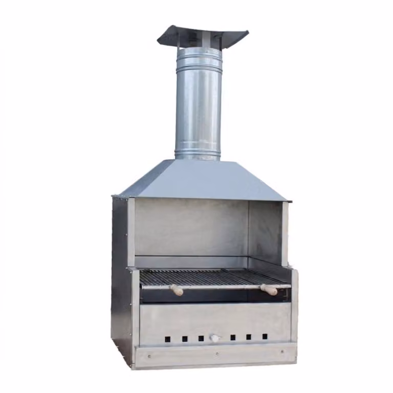 Griglia a carbone con cofano L 77 X P 57,5 Lamiera di alluminio