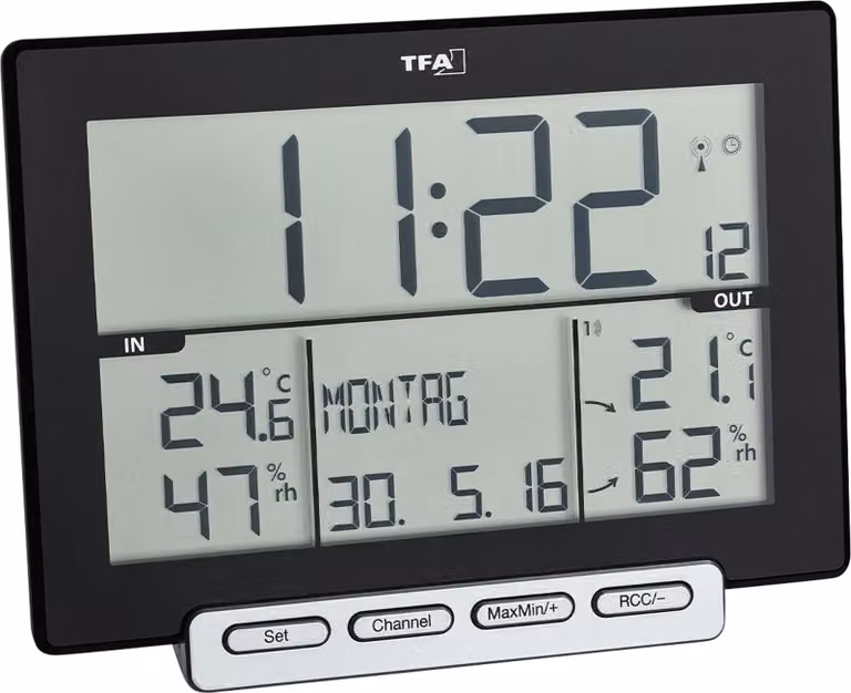 TFA - Termoigrometro wireless TRINITY 30.3058.01 - nero