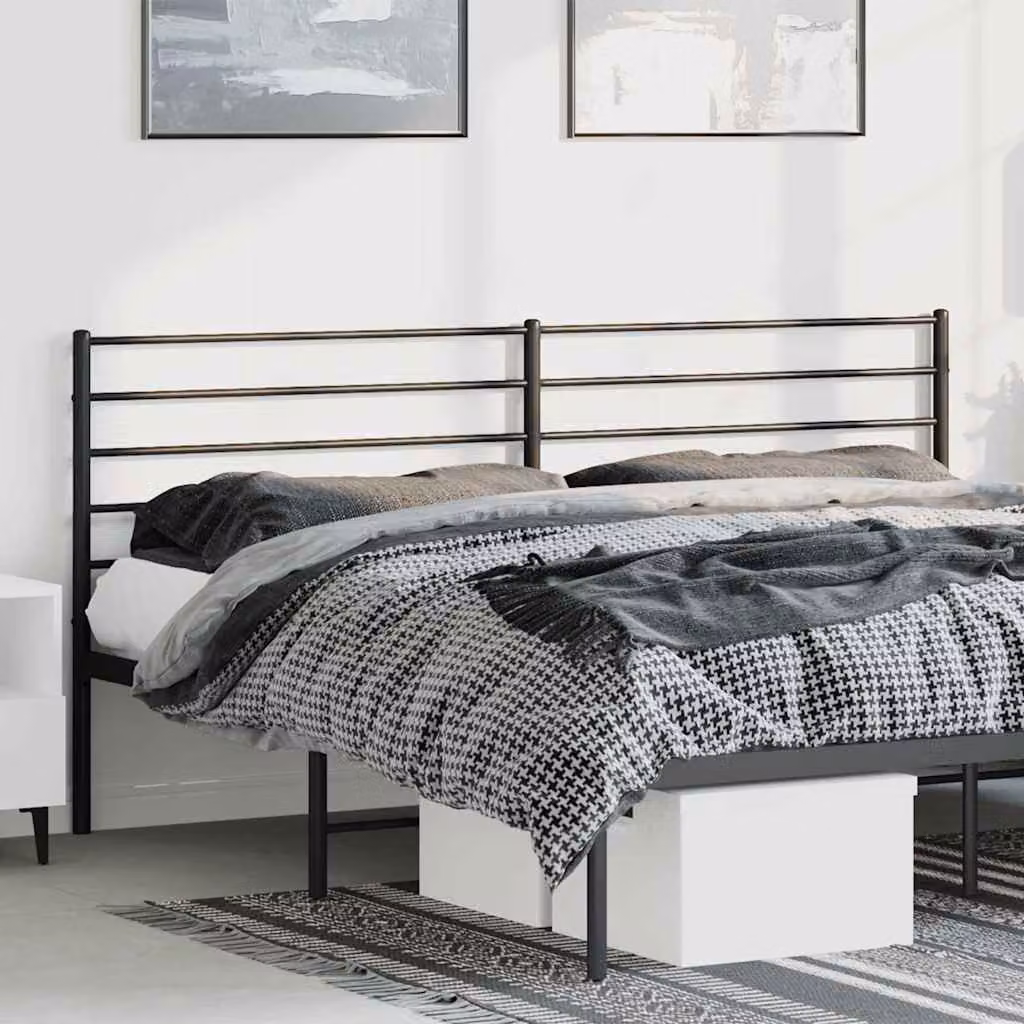 Testiera di ricambio vidaXL in metallo nero laccato per letto 90x190 cm