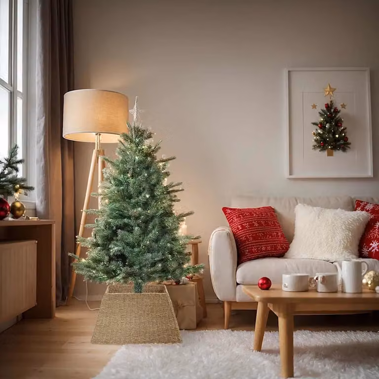vidaXL Collare per Albero di Natale Marrone 60 x 60 x 28 cm seagrass