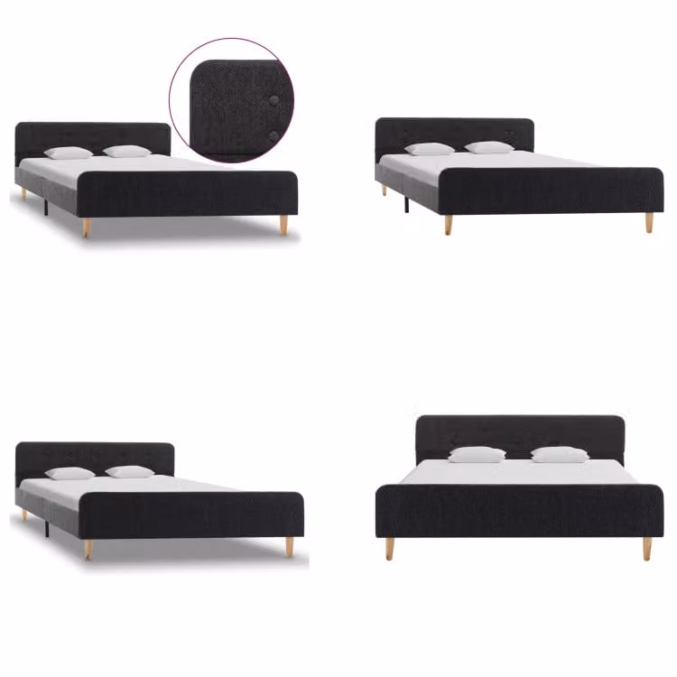 vidaXL Struttura letto in iuta grigio scuro 160x200 cm - Struttura letto - Cornici letto - Struttura letto - Letto