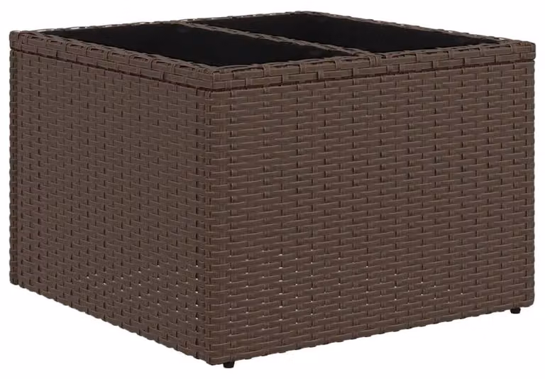 Tavolo da giardino resistente alle intemperie, realizzato in rattan sintetico e vetro