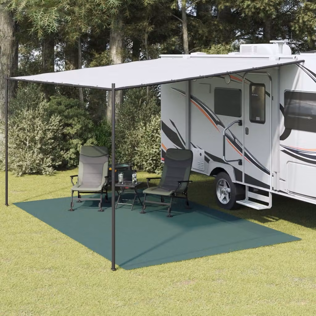 Tappeto da tenda verde vidaXL resistente ai raggi UV e antiscivolo, L: 5 m x P: 3 m