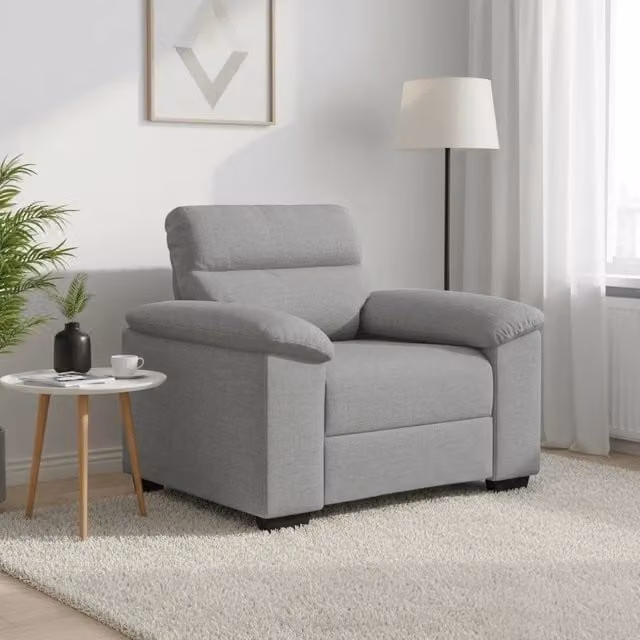 Poltrona Relax Design Mania Grigio Nuvola in Tessuto con Braccioli