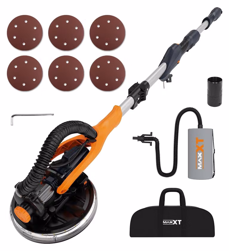 Levigatrice a nastro per legno da 820 W, con velocità regolabile da 600 a 1900 giri/minuto e illuminazione a LED