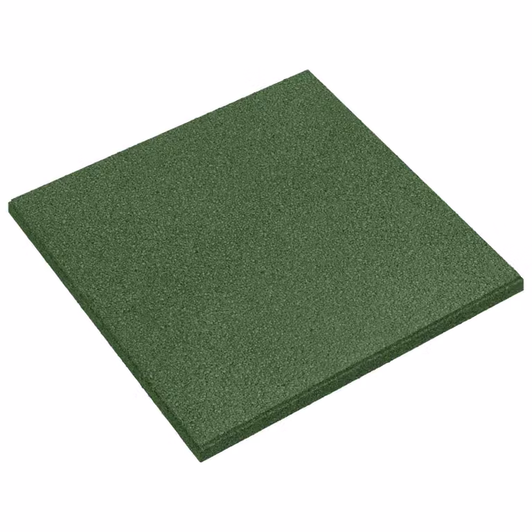 vidaXL Piastrelle per Protezione dalle Cadute in Plastica e Gomma, 12 Pezzi, Verde, 50 x 50 cm