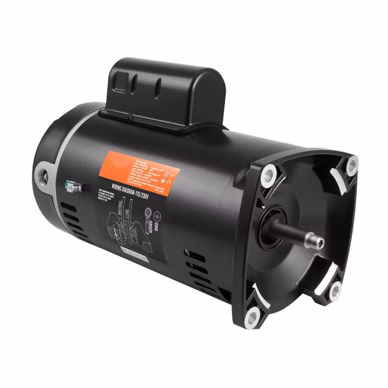 motore della pompa della piscina da 1 hp, telaio 56Y, 115V(9 ampere)/230V(4,5 ampere) 3450rpm, 60Hz, fattore di servizio 1,25, condensatore 90μF/250V, motore di ricambio a flangia quadrata con rotazione CCW "Motore della pompa per piscina da 1 HP - telaio