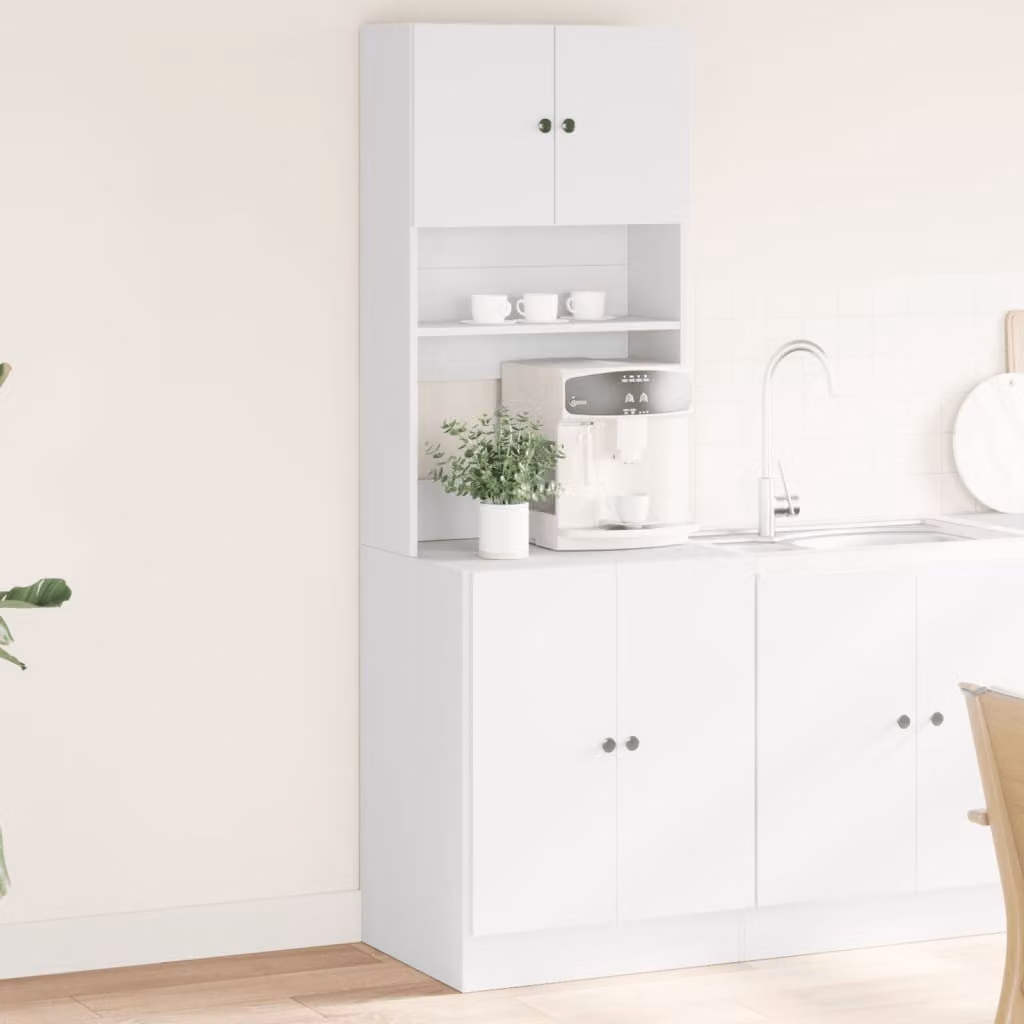 Mobile da cucina moderno vidaXL bianco in legno MDF con ante a battente e ripiani interni L/P/H: 60 x 50 x 180 cm