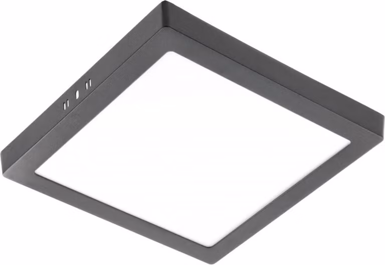 Lampada da soffitto a LED 24w a vista Pannelli da soffitto Lampada da soffitto nera angolare | 30 cm | Bianco caldo | 2000 lumen