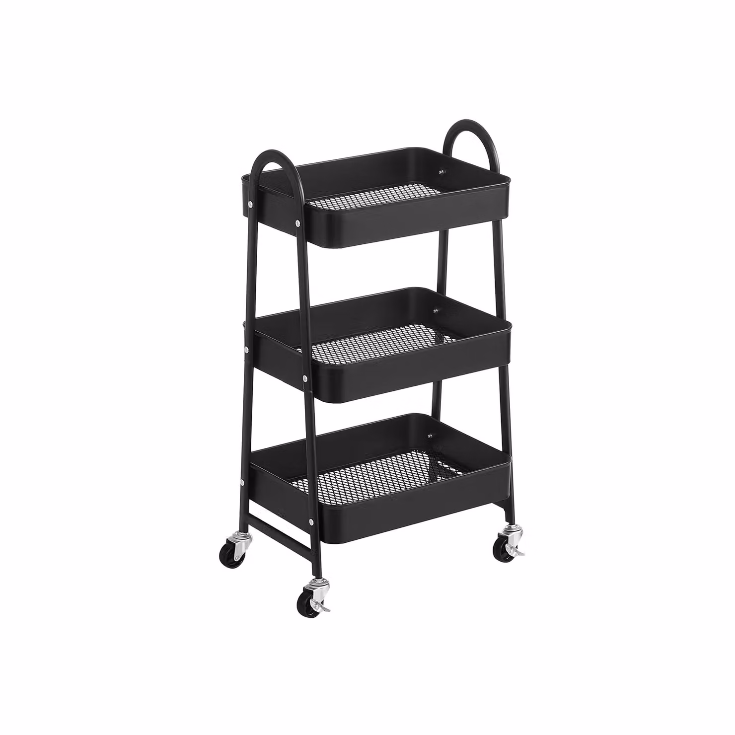 Carrello Scorrevole a 3 Livelli Nero, Nero