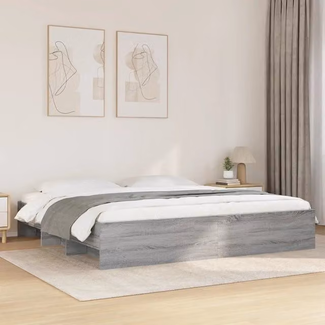 Giroletto senza Materasso-Struttura Letto Grigio Sonoma 180x200 cm Truciolato 748152