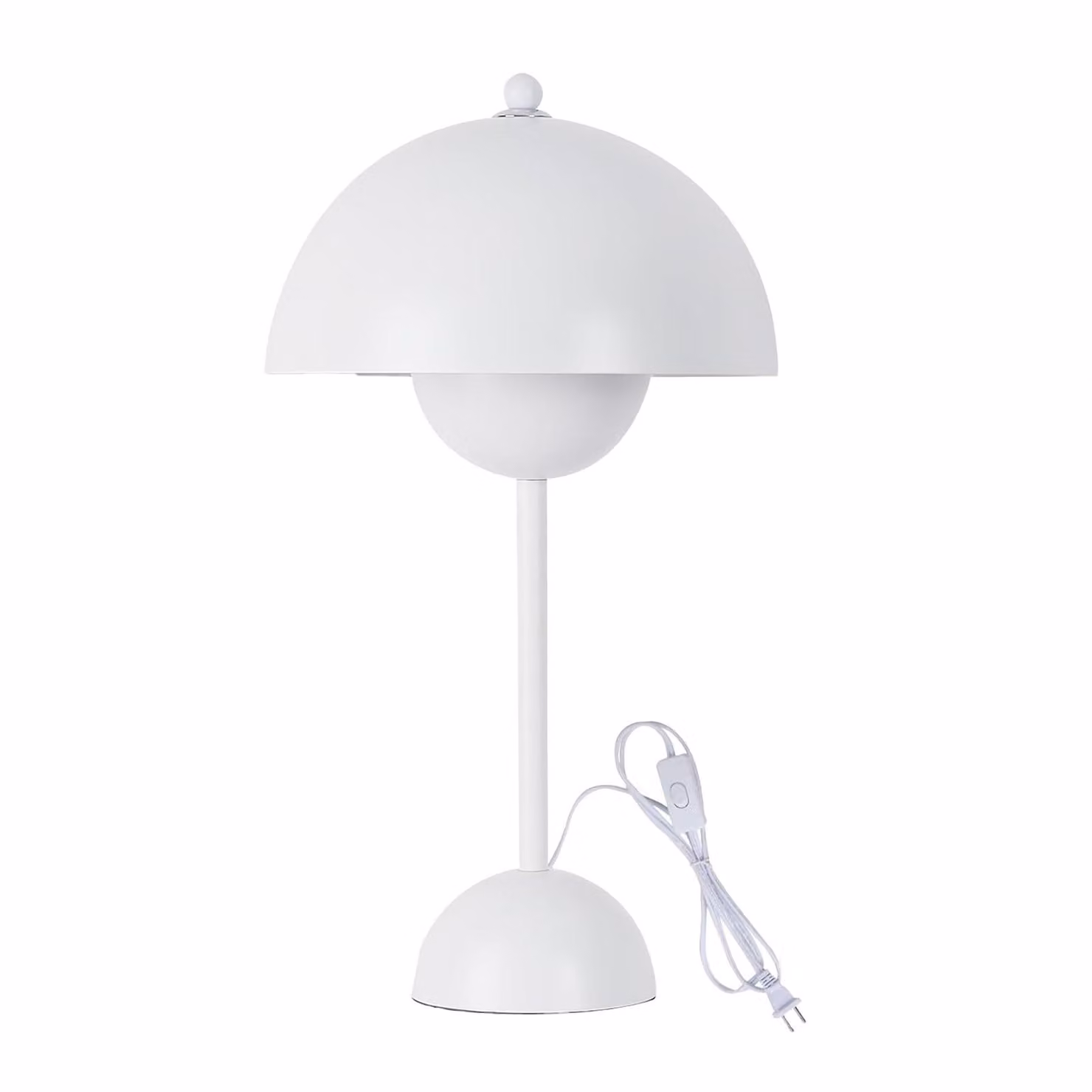 Lampada da tavolo bianca a forma di fungo con vaso di fiori, in metallo, 34 cm, attacco E27 per camera da letto, soggiorno, camera dei bambini, studio o ufficio
