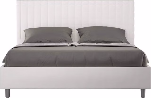 Letto matrimoniale king size Sunny Ityhome con contenitore e imbottitura in similpelle bianco L 170 cm x P 200 cm