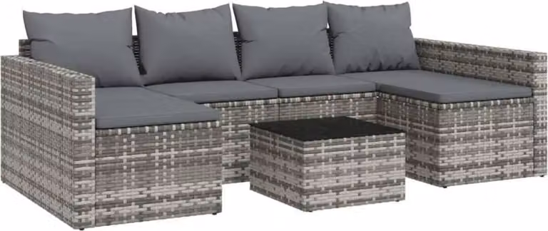 Set di mobili da giardino 2-TLG. Set da salotto Terrazza in rattan Cuscini marroni