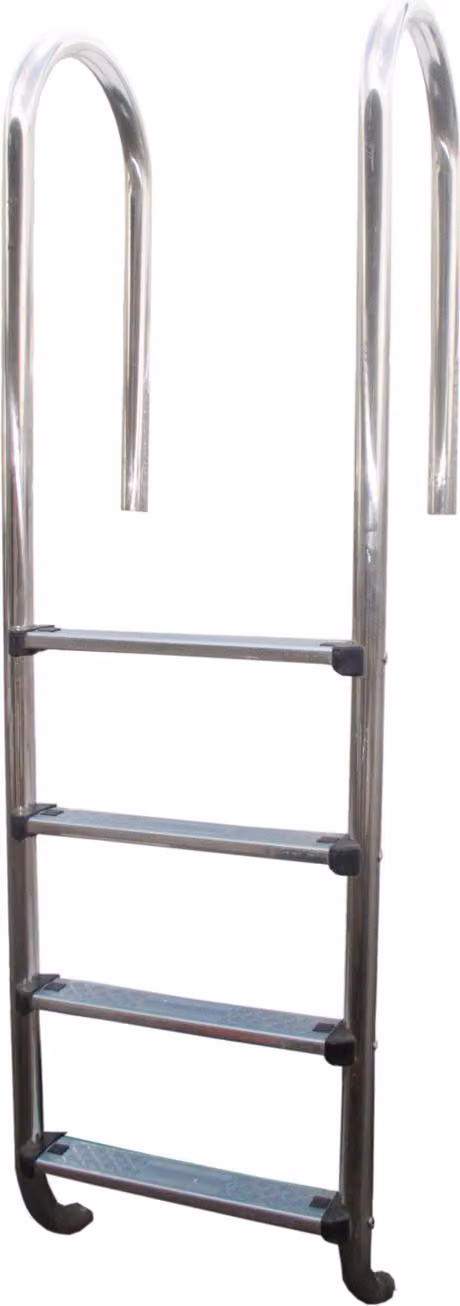 Scala da piscina da incasso Intex in acciaio inossidabile, a 4 gradini, con base di ancoraggio per piscine con profondità di 150 cm, versione stretta, montante Ø 43 mm (05494)