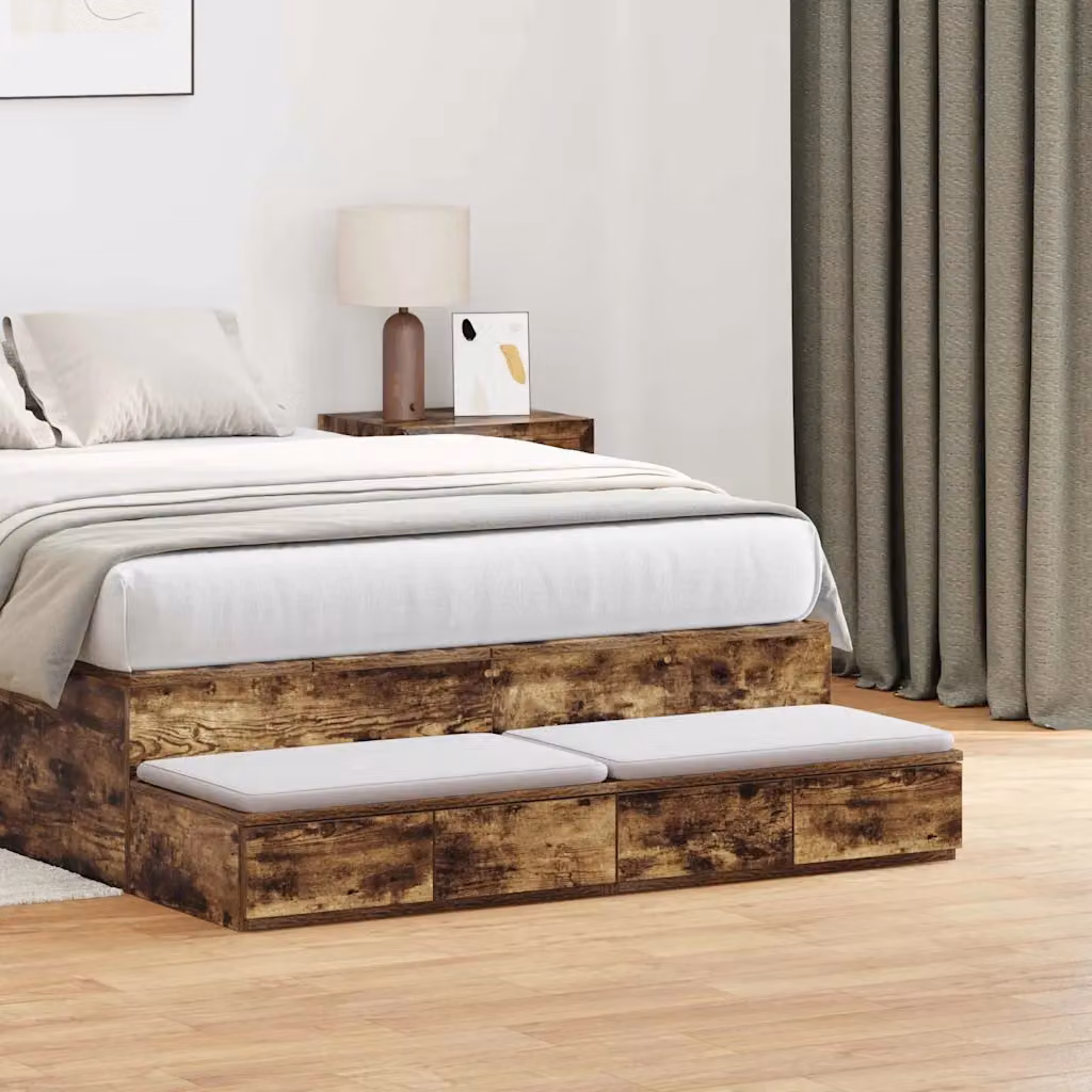 Cassetti per letto vidaXL colore rovere fumé L: 120 cm, P: 36,5 cm, H: 16,5 cm