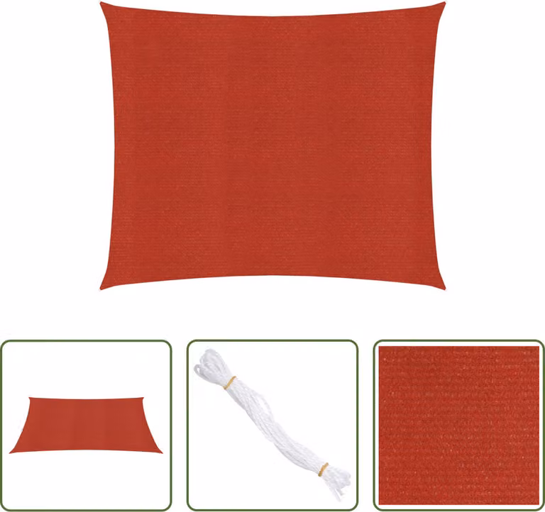 The Living Store Tenda da sole 160 g/m² Rosso 2x2,5 m HDPE
