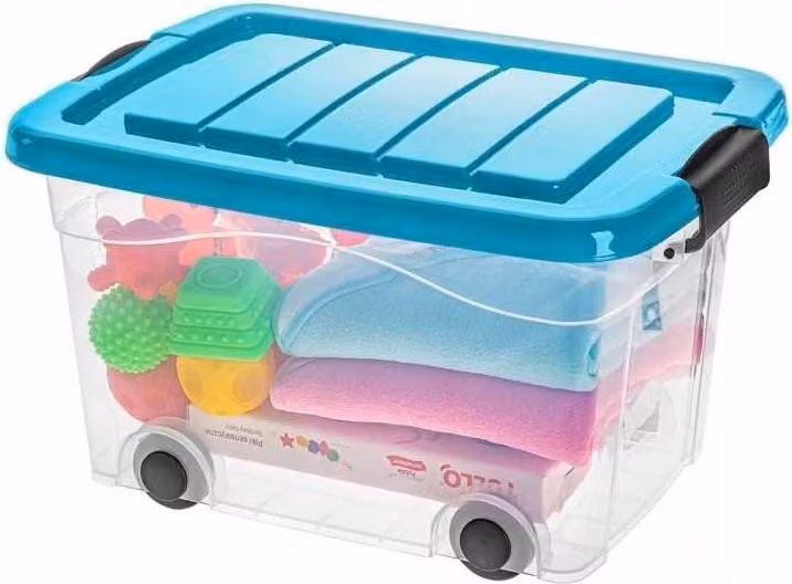 Contenitore Roller Box 20L, coperchio turchese